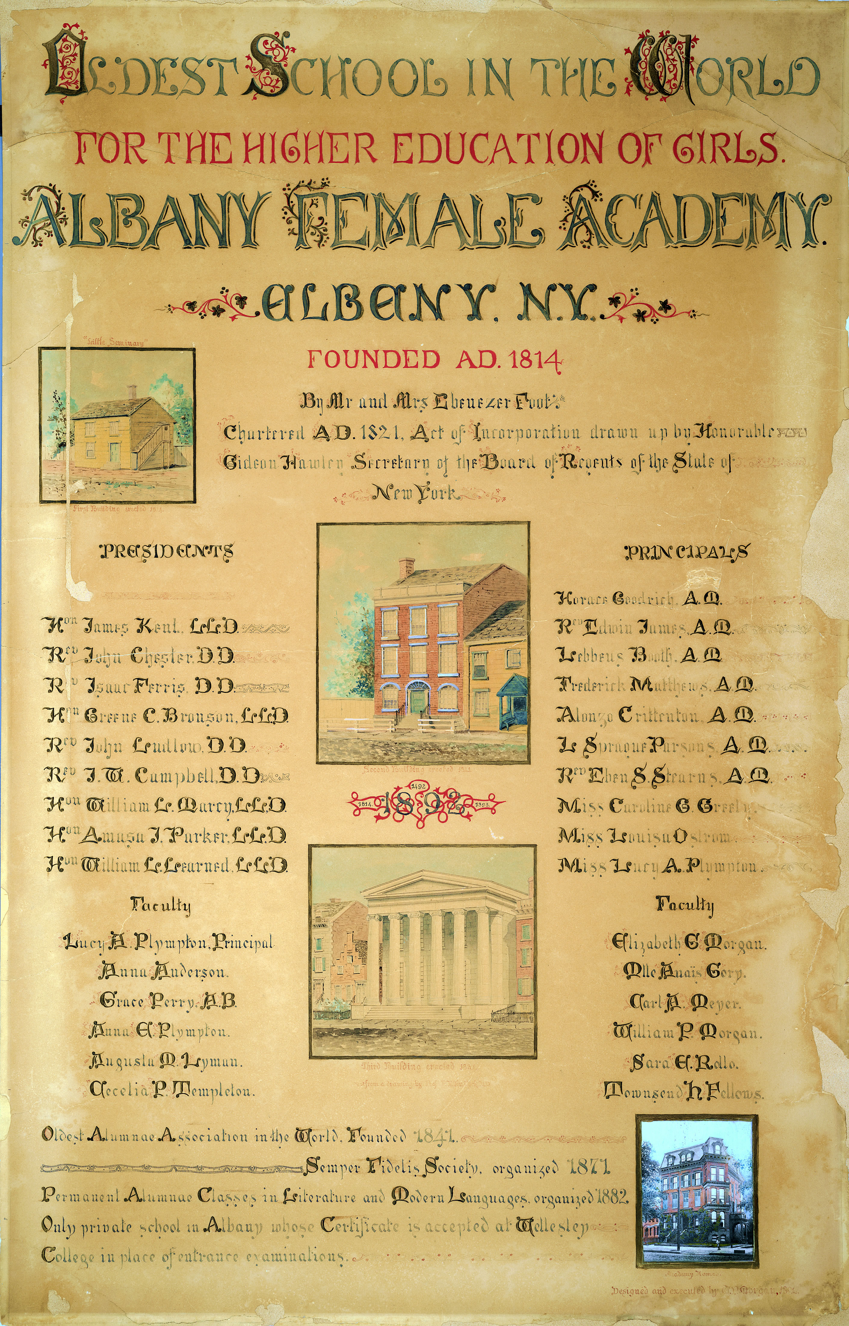 Poster by Albany Female Academy for Columbian Exposition, 1893